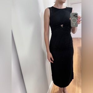 & Other Stories Cut-out Hardware Midi Black Dress In EU 34